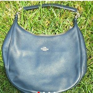 Coach Leather Navy Blue Shoulder Bag